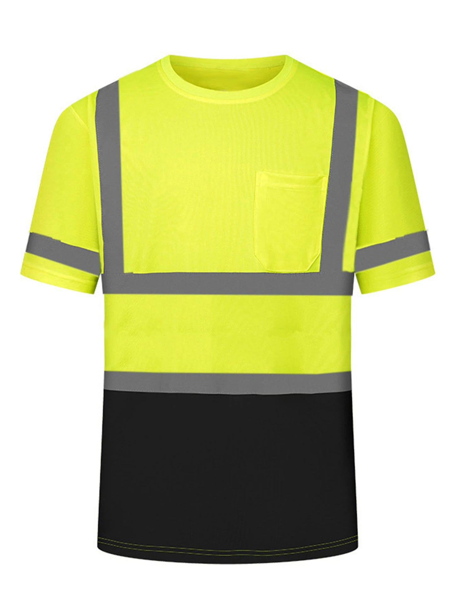 Men's Reflective Hi Vis Short Sleeve Safety Tee With Pocket