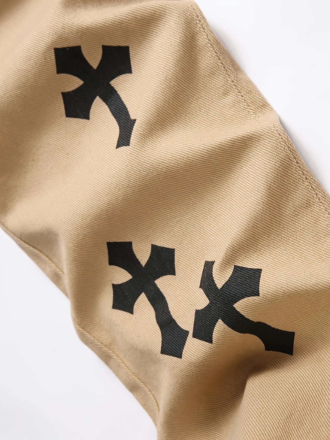 Men's Cross Print Straight Leg Jeans For Casual Everyday Wear