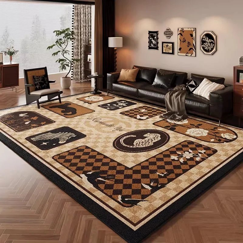 Facaishu Living Room Rug Cat Pattern Soft Cute Fleece Carpet