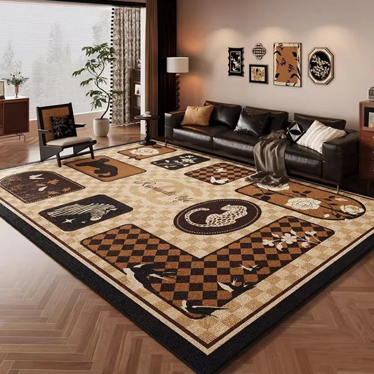 Facaishu Living Room Rug Cat Pattern Soft Cute Fleece Carpet
