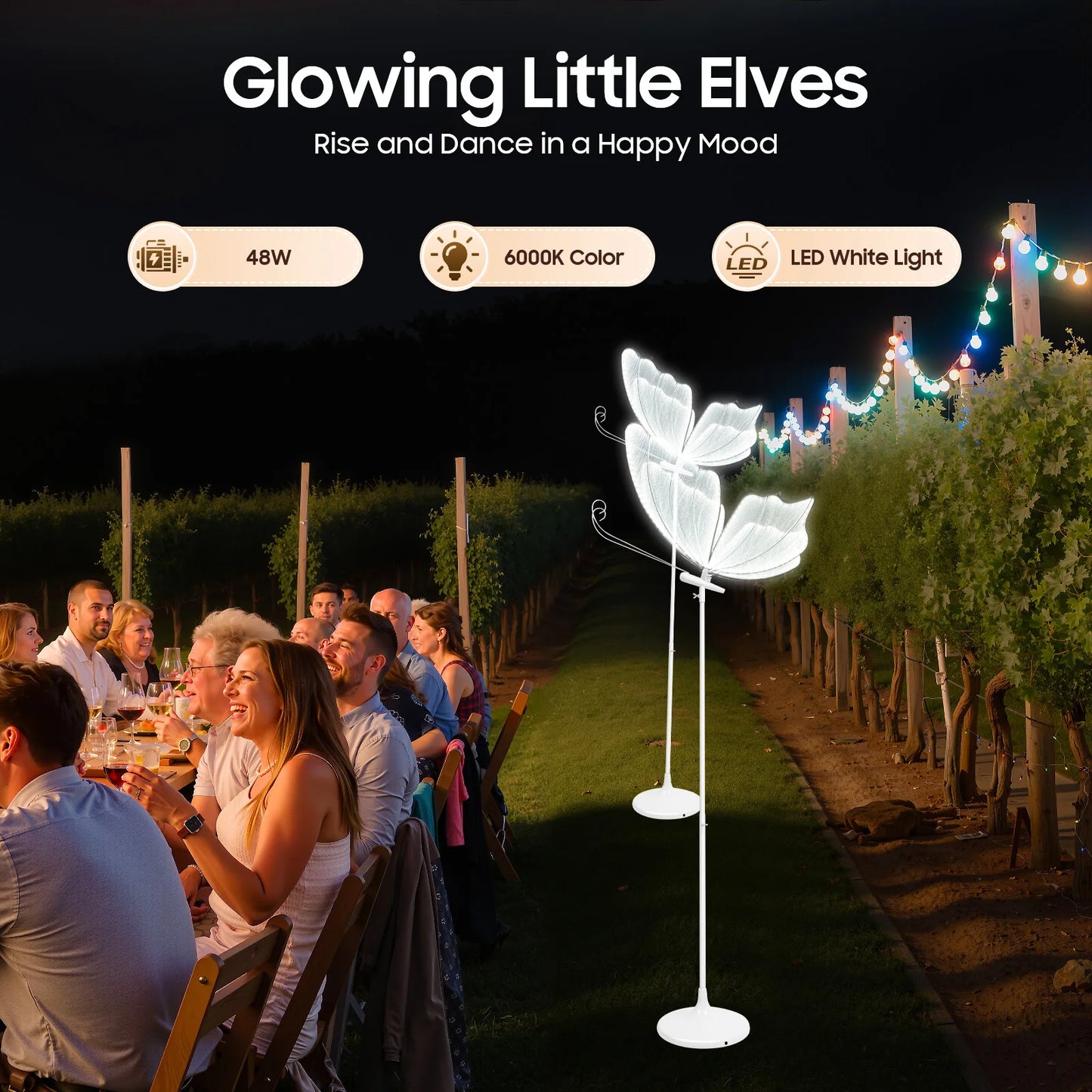 Bymaocar Butterfly LED Wedding Lights Adjustable Floor Lamps For Decor
