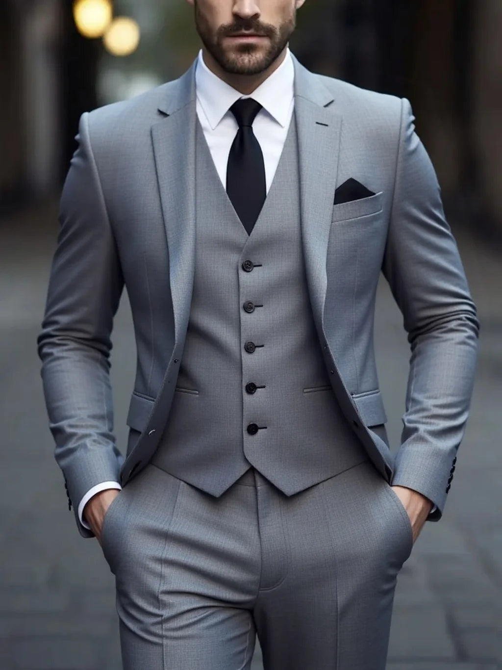 Men's Three Piece Suit Anti Wrinkle No Iron Formal Business Attire