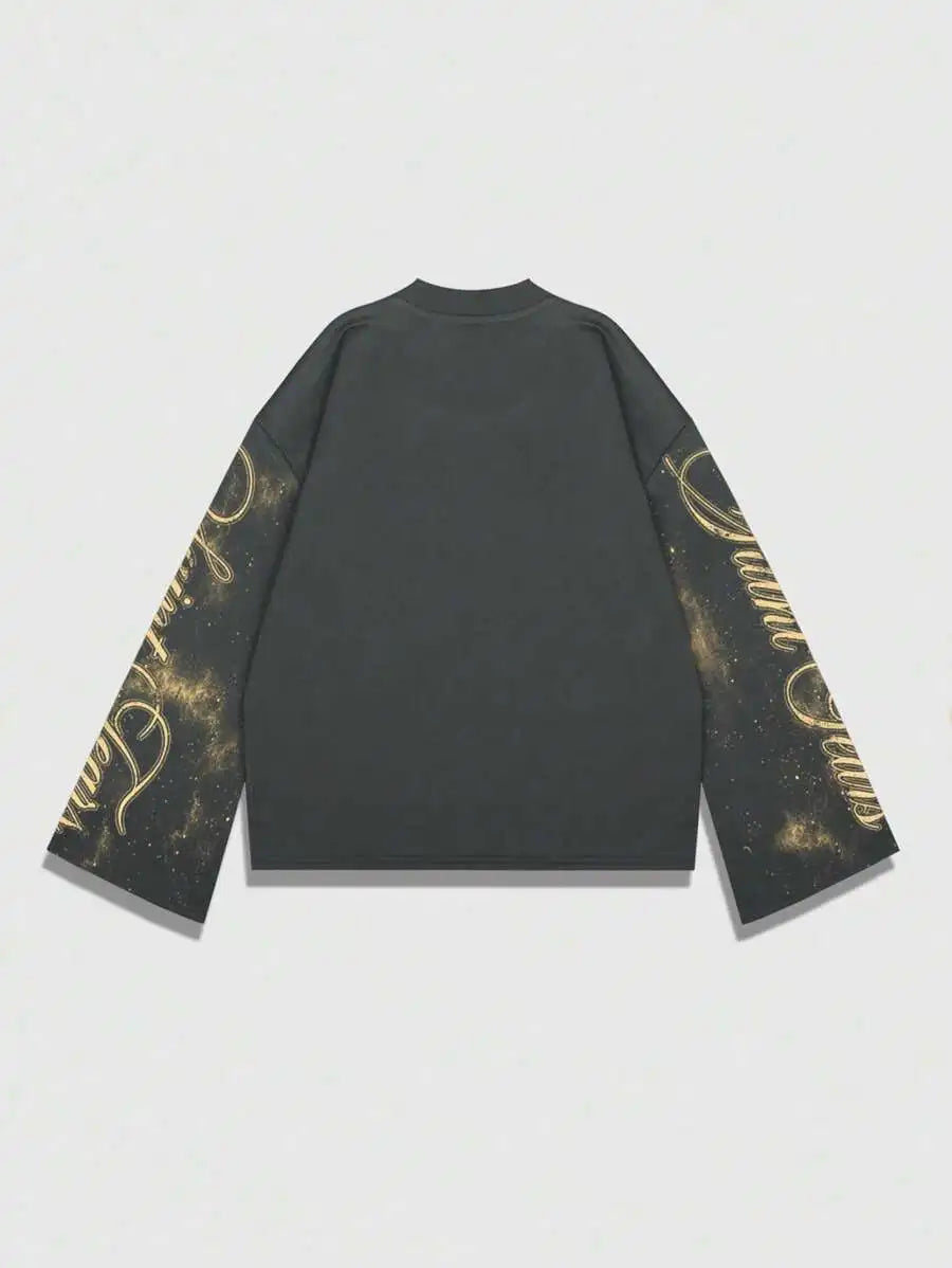 Men's Vintage Distressed Graphic Long Sleeve Tee Streetwear Inspired