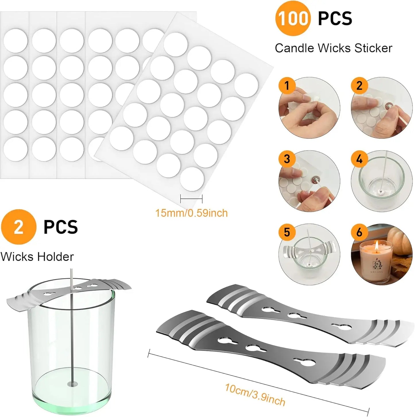 DIY Candle Wick Kit With Paraffin Wax And Accessories